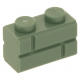 LEGO kocka 1x2 módosított tégla mintás, homokzöld (98283)
